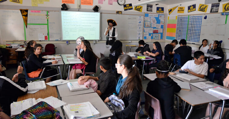 Classroom instruction at Renaissance Academy of Arts, Sciences, and Social Justice
