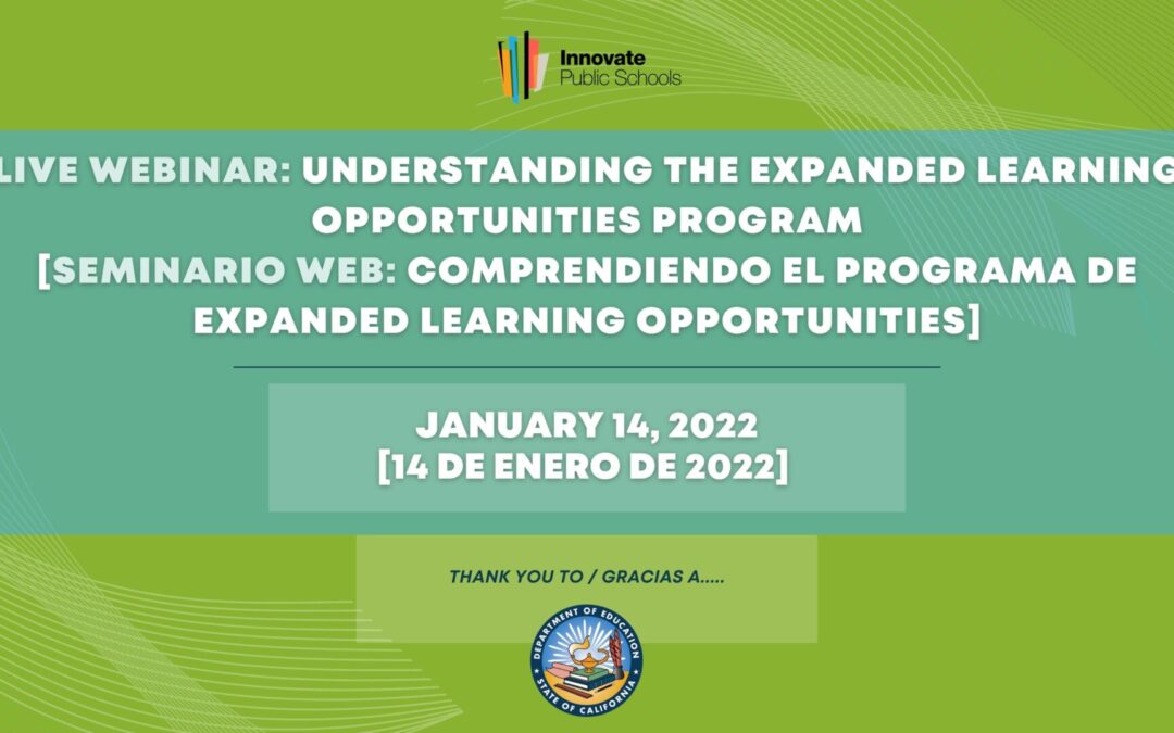 Innovate se asocia con el CDE para una reunión informativa de ELO-P